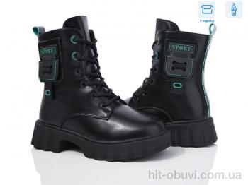 Черевики Ok Shoes 2169B black-green