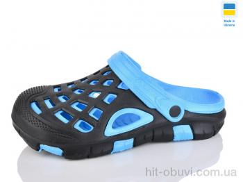 Кроксы Inblue 308 чорний-бірюза
