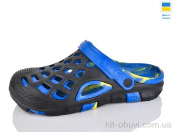 Кроксы Inblue 308 чорно-синій папуга