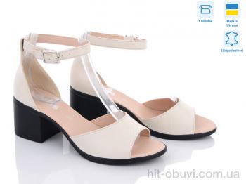 Босоніжки L.Shoes, 4500 світло бежева шкіра