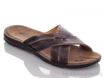 Шльопанці DeMur M6836 black-brown