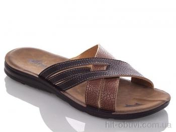 Шлепки DeMur M6836 black-camel