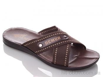 Шлепки DeMur TRK DeMur brown-white