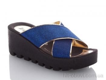 Шлепки DeMur W777-19 blue-gold