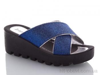 Шлепки DeMur W777-19 blue-silver