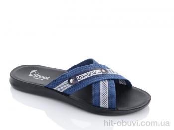 Шлепки DeMur TRK STL cиній-cірий