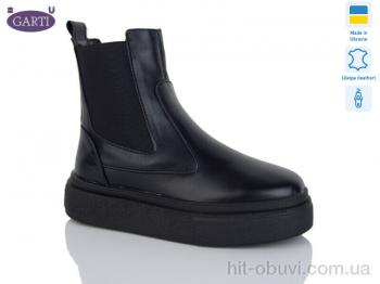 Ботинки Garti 0184 чорна шкіра