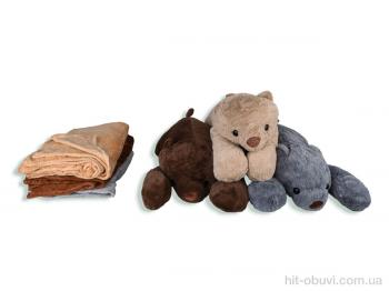 Пледы Obuvok 7149 (12122) ведмідь іграшка (60х26) -плед 120x160 mix