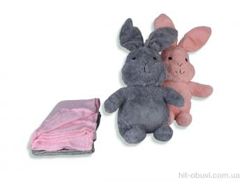 Пледы Obuvok CH7460 (12118) зайчик іграшка (50х35)-плед 120x160 mix