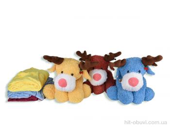 Пледы Obuvok 85-10 (12133) олені іграшка (40х30) -плед 120x160 mix