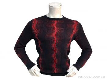 Светр TurkishBrend 211497 чорний з червоним