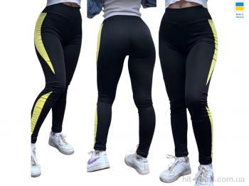 Лосини Sport style 52862 чорний з жовтою вставкою