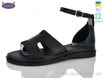 Босоніжки Garti 0192 чорна шкіра