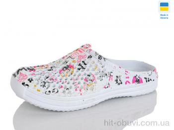 Кроксы Зручне взуття 107 біло-рожевий