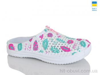 Кроксы Зручне взуття 107 біло-зелений