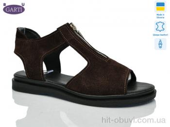 Босоніжки Garti 0127 коричневий замш