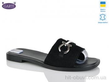 Шлепки Garti 58 чорний замш