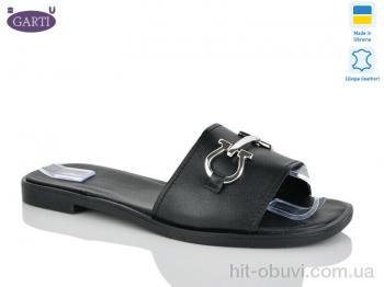 Шлепки Garti 58 чорна шкіра