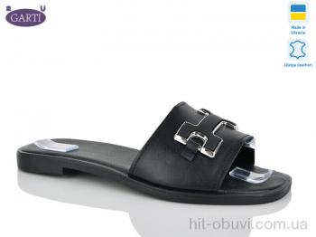 Шлепки Garti 52 чорна шкіра