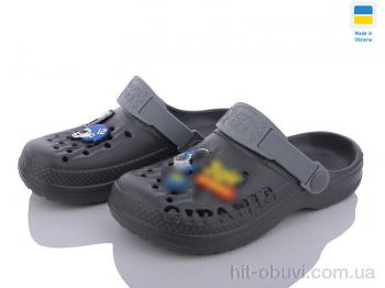 Кроксы DeMur DS009 графіт-св.сірий