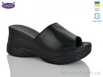 Шльопанці Garti 525 чорна шкіра