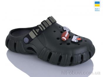 Кроксы DeMur 6770 зелений-чорний
