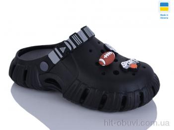 Кроксы DeMur 6770 чорний-сірий