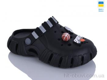 Кроксы DeMur 6012 чорний-сірий