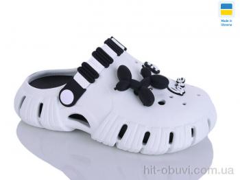 Кроксы DeMur 6012 білий-чорний