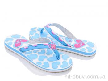 Шлепки Obuvok W8523 l.blue