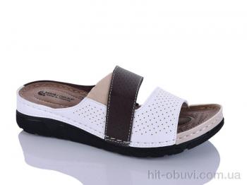 Шльопанці Sali-2 203-43 білий-т.корич.