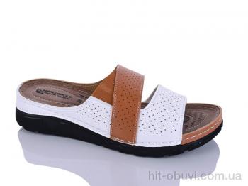 Шльопанці Sali-2 203-43 білий-корич.