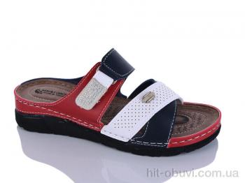 Шльопанці Sali-2 203-52 червон-білий-син.