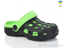 Кроксы Lot Shoes H-7 чорно-зелений