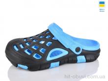 Кроксы Inblue 308 чорний-бірюза