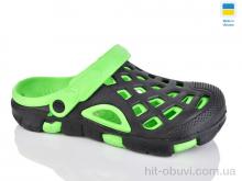 Кроксы Lot Shoes N308 чорно-зелений