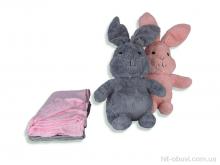 Пледы Obuvok CH7460 (12118) зайчик іграшка (50х35)-плед 120x160 mix