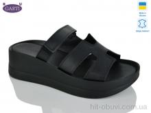Шлепки Garti 0193 чорна шкіра