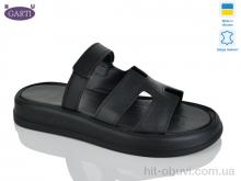 Шлепки Garti 6191 чорна шкіра