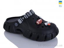 Кроксы DeMur 6770 чорний-сірий