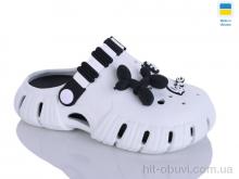 Кроксы DeMur 6012 білий-чорний