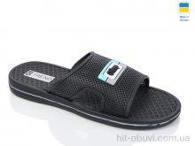 Шльопанці Lot Shoes N205 чорно-бірюзовий